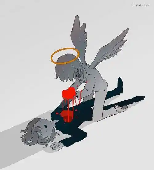 致郁风丧系插画暗黑头像壁纸