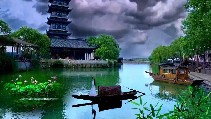 剪映剪辑教程 古风唯美意境素材 烟雨蒙蒙 宛若画中游 零基础可学