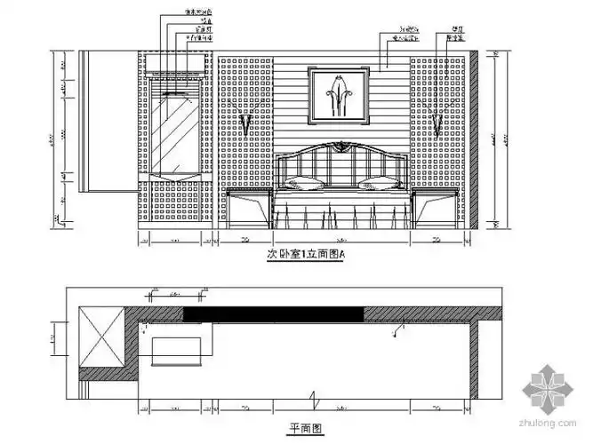 分享现代卧室立面图资料下载