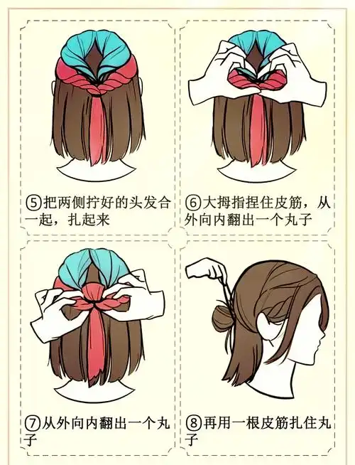 94短发公主的丸子头教程95