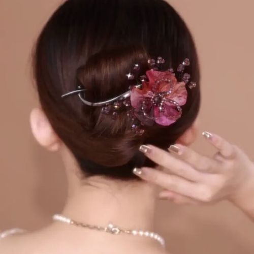 兴颖喜婆婆盘发头饰结婚轻奢妈妈新中式复古古风发饰合金发夹新娘饰品