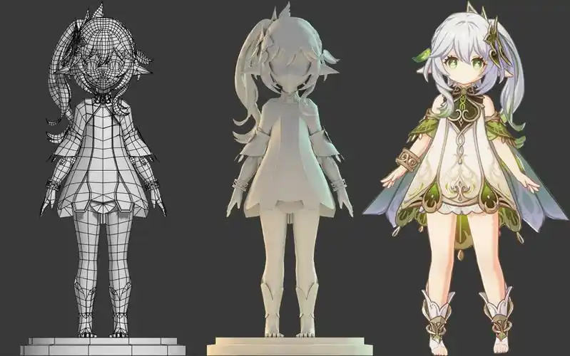 【原神模型】从box开始制作草神纳西妲模型,零基础轻松掌握3dmax操作