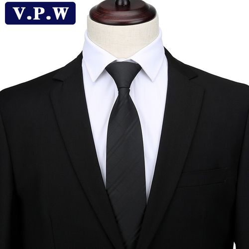 8cm男士拉链式学院风拉链领带一拉得蓝色条纹懒人职业工作西装领带