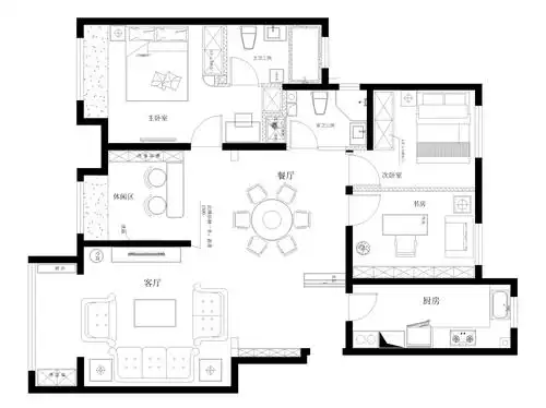 金地朗悦 120平米欧式风格装修