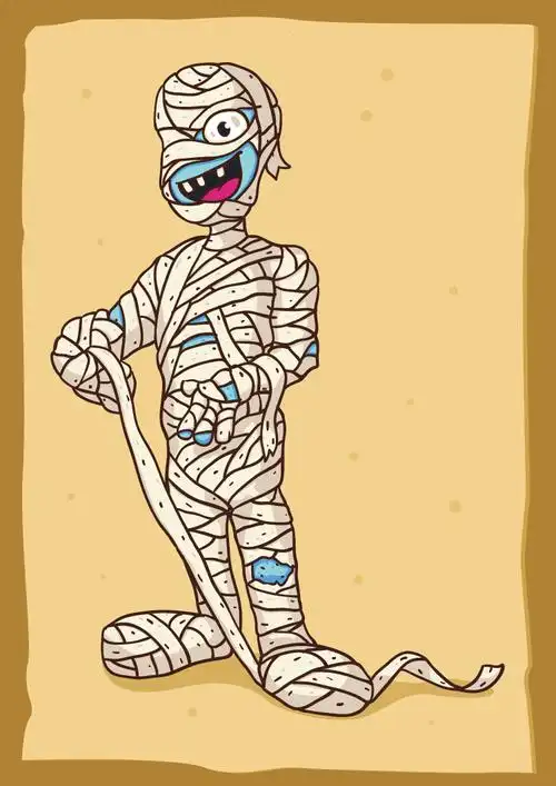 木乃伊僵尸插画矢量素材