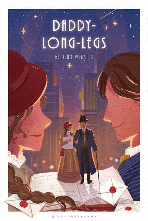 长腿叔叔~daddy long legs音乐剧插画海报习作