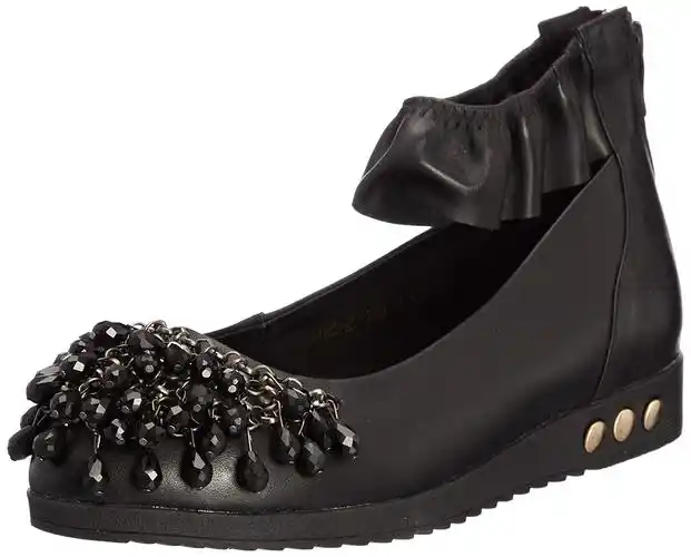 维杜拉 单鞋系列 女 春秋韩版甜美水钻牛皮平底公主鞋 025-2 黑色 35