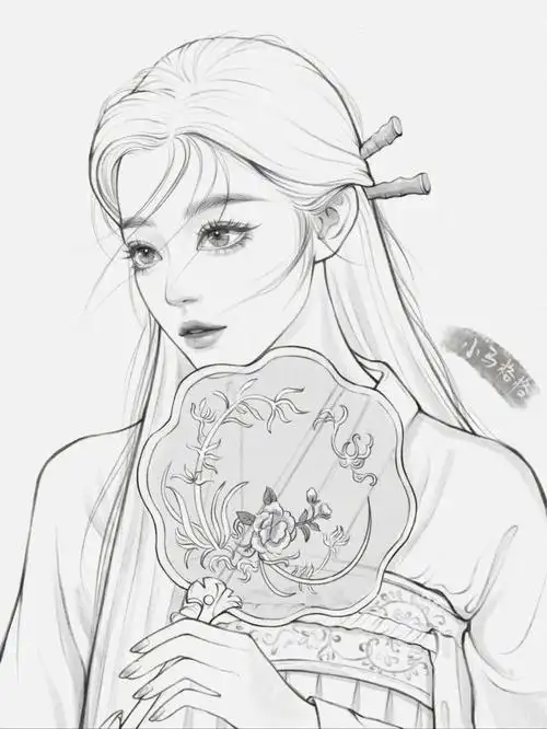 佳儿团练线稿4古风线稿