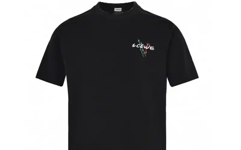 推荐loewe罗意威素描徽标泼墨印花短袖