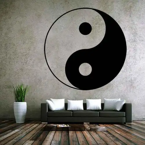 kw5209 太极阴阳鱼个性创意装饰pvc墙贴纸 外贸
