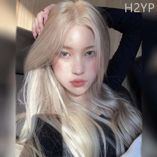 中分新款假发女长发夏季女团rose同款显浅金色长直发型自然全头套