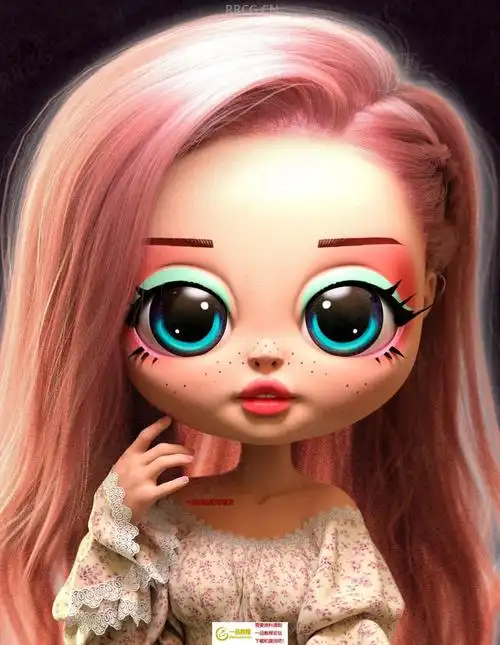 大眼萌妹漫画立体娃娃角色形象3d模型合集