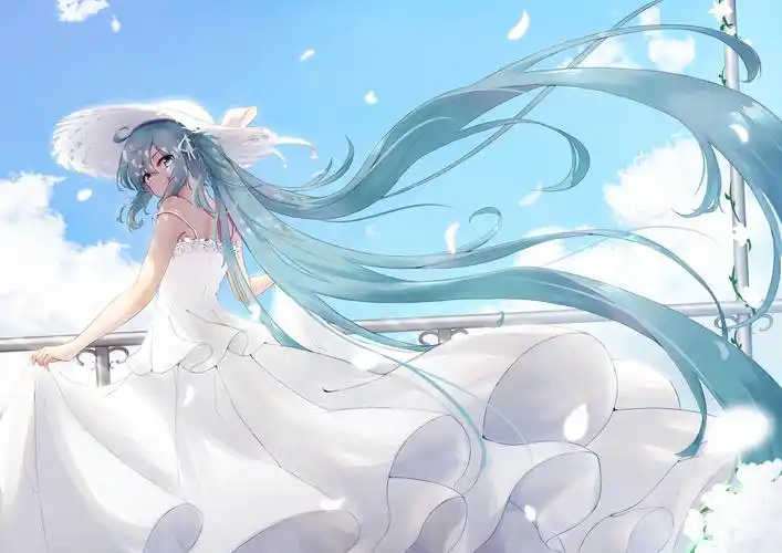 初音 春日插画图片壁纸