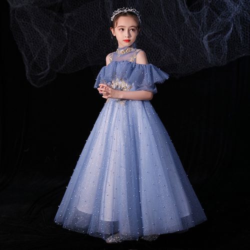 儿童晚礼服女童公主蓬蓬高端小孩花童婚纱走秀洋气儿童礼服