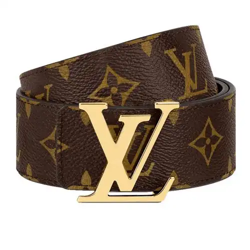 louis vuitton/路易威登男士皮带 腰带 lv 老花皮带 双面4cm 金扣