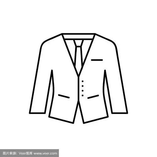 西装外套线条图标.智能细线图像包符号.笔画象形图形的网页设计.