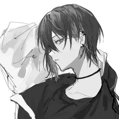 动漫帅哥头像黑白图片