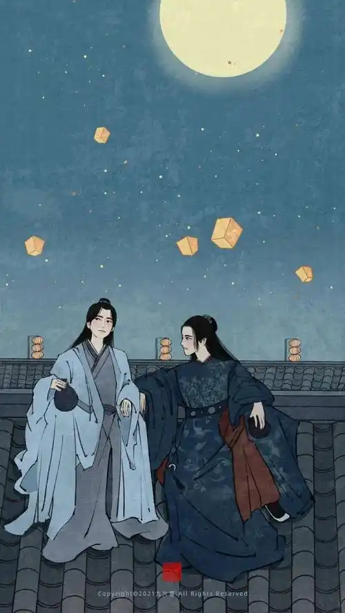 山河令手绘壁纸 | 执子之手,坐看云舒_温客