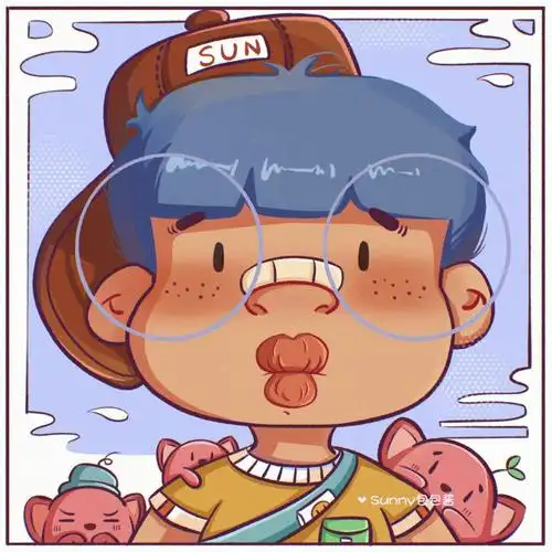 头像插画头像分享嘟嘟嘴小男孩