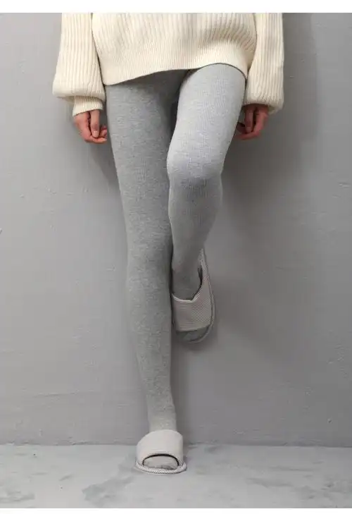 螺纹打底裤女外穿加绒加厚秋冬奶咖焦糖色袜裤踩脚