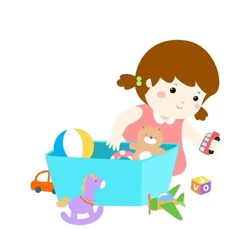 小玩具,爱护它,          不乱丢,不乱放,            做完