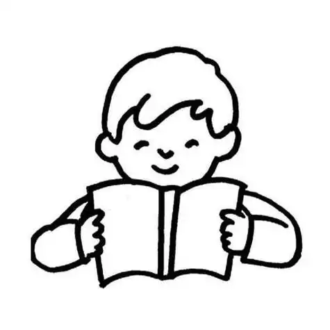 看书的人简笔画认真看书的可爱卡通女孩简笔画读书的女孩简单人物简笔