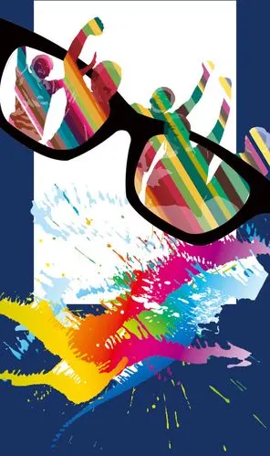 渐变创意眼镜海报背景素材