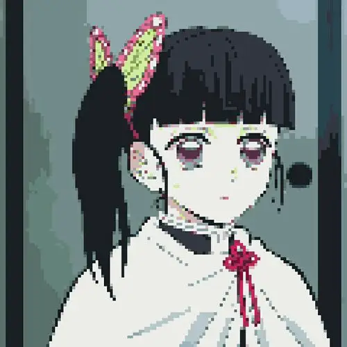 像素画,鬼灭第二幅,栗花落香奈-来自c929的蘑菇96