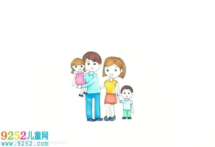 全家福4人怎么画好看家庭人物简笔画