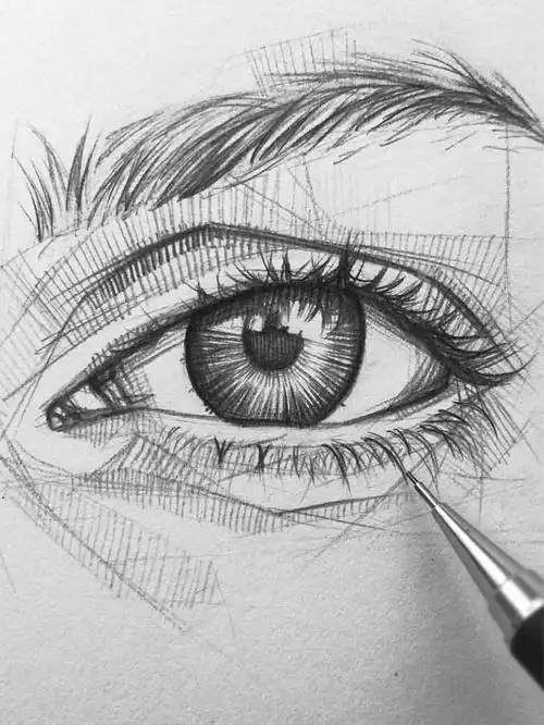 分享——眼睛98,有细节,仔细看,_绘画_铅笔画_素描_文化_绘画