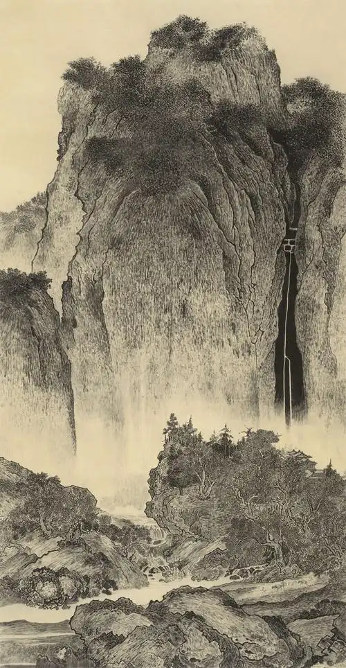 临摹作品:宋范宽《溪山行旅》图