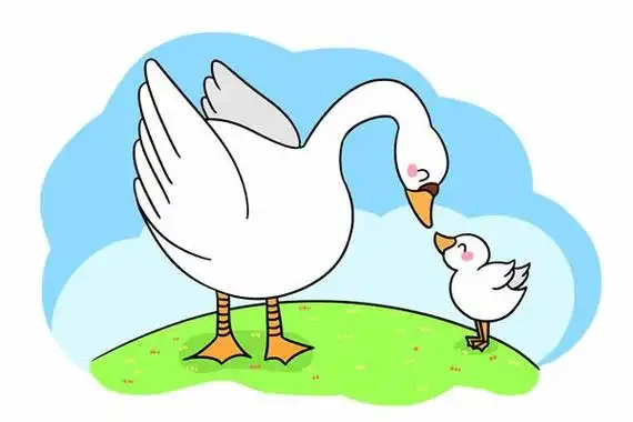鹅妈妈和小鹅宝宝的简笔画大白鹅简笔画图片