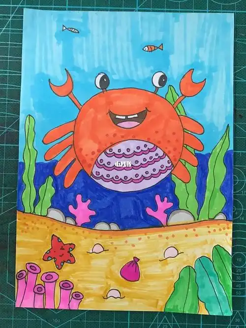 螃蟹02儿童画范画
