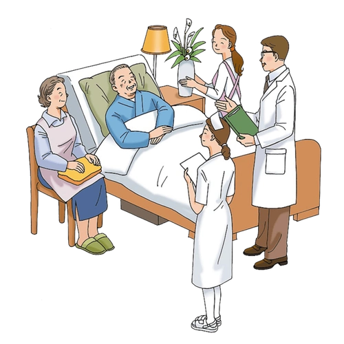 病人卡通简笔画彩色