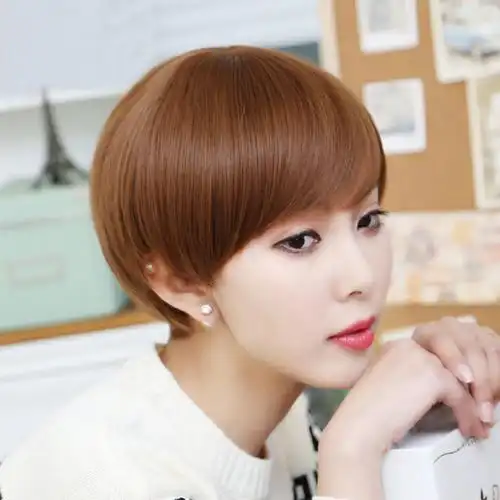 假发女中长短发蓬松逼真仿真发自然造型整顶斜刘海波波头全头发套