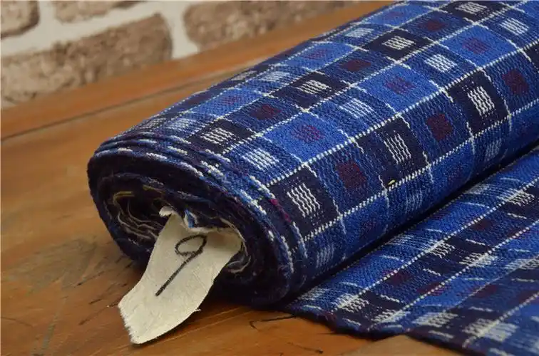 稀少民国传统手工提花老粗布手织布土布复杂工艺与织法