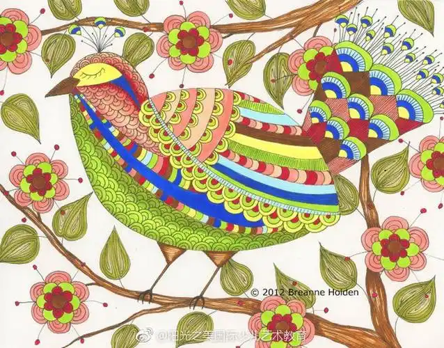 色彩斑斓的动物线条