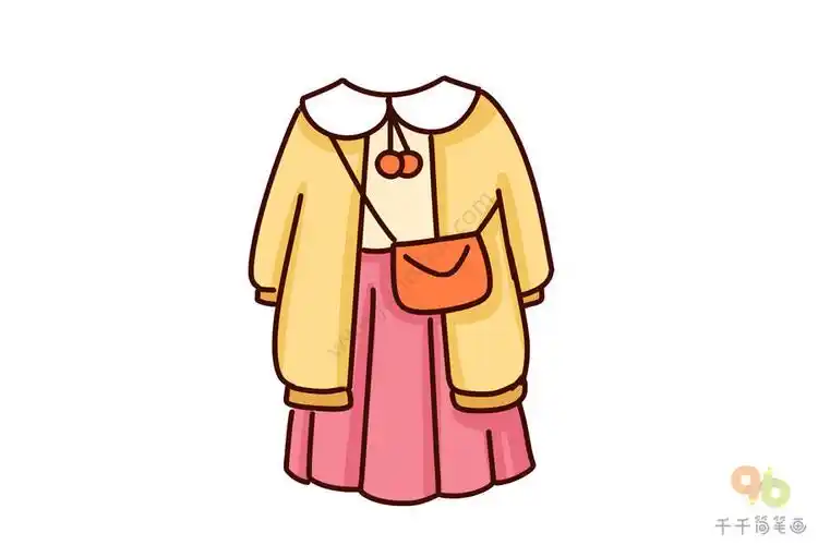 美少女绘馆女孩秋冬服装简笔画