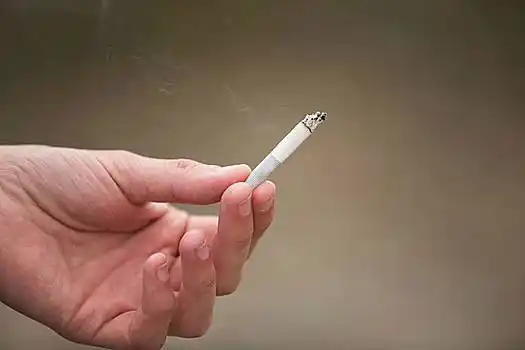 男人,吸烟,拿着,手,白色,香烟