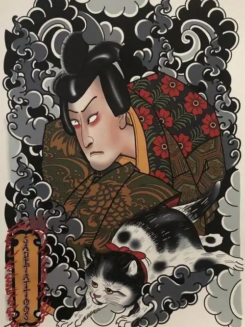 太原纹身日式老传统满背手稿分享