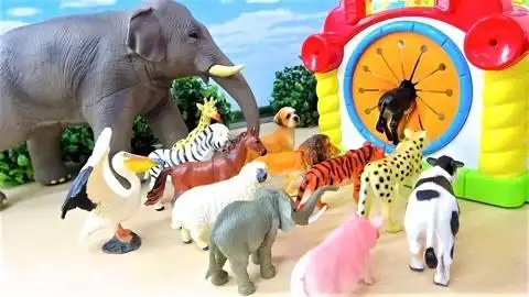 动物园动物发出 声音走进了这个玩具房子里,认识 动物和 动物的声音