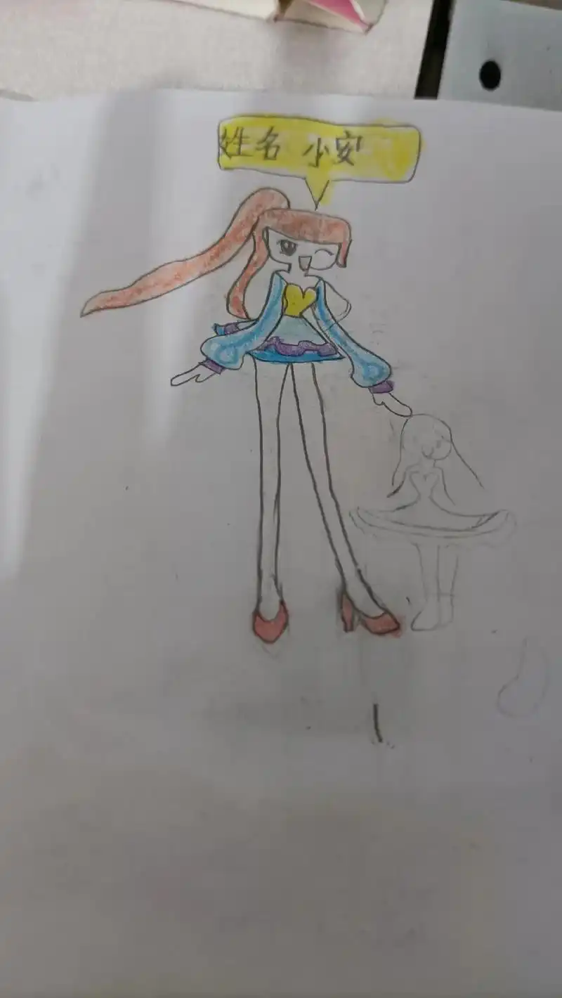 女儿画的动漫美少女 - 抖音