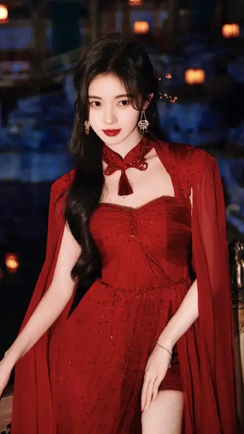 鞠婧祎灯火流光红衣拍摄花絮