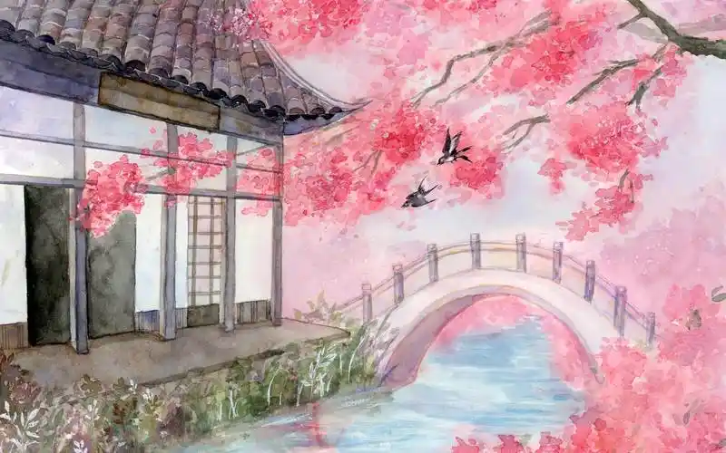 简单的古风水彩画古风水彩画图片