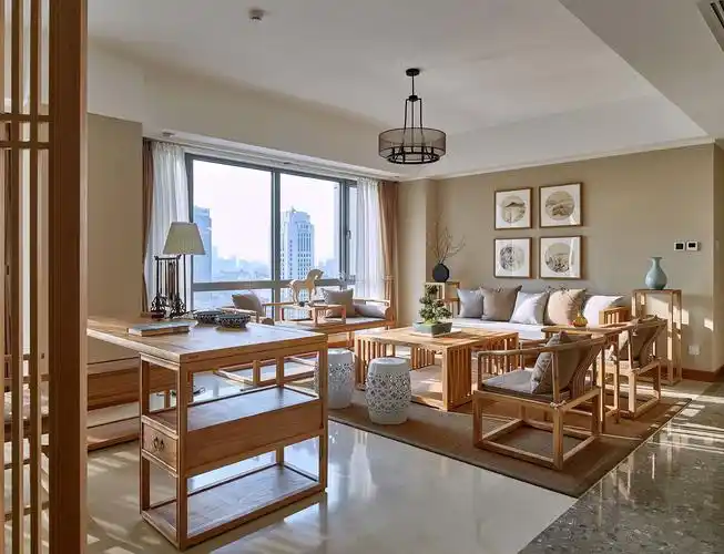 新中式风格客厅家具装修布置效果图