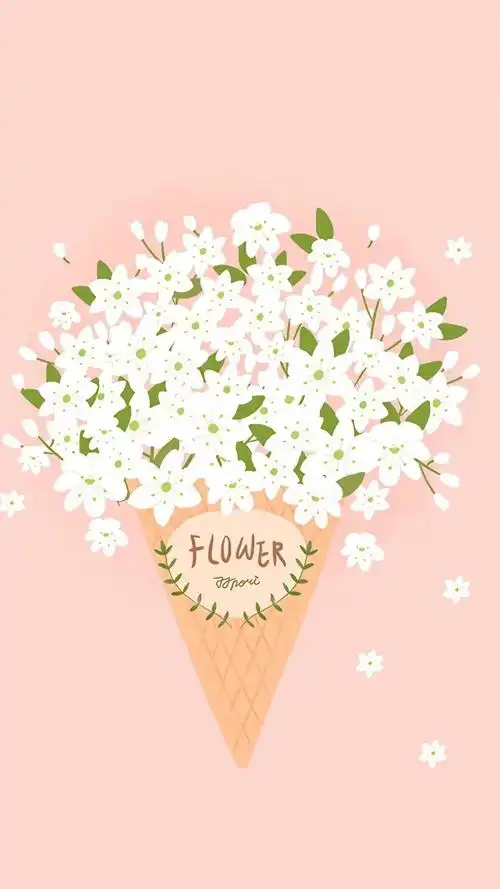 插画鲜花唯美小清新壁纸