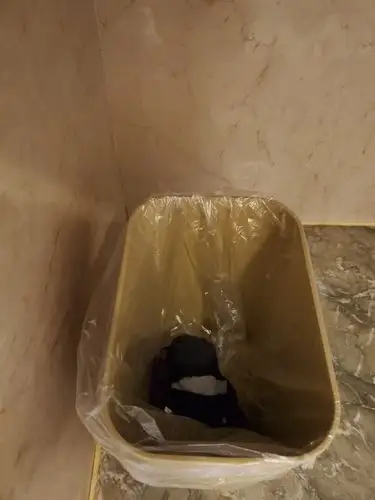 感觉还是有点压抑,然后发生了难以理解的事情,酒店洗漱间的垃圾