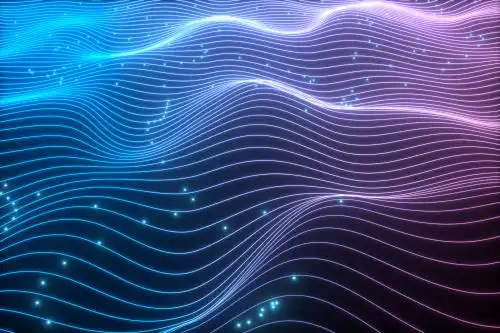 黑色背景下发光的科技感线条