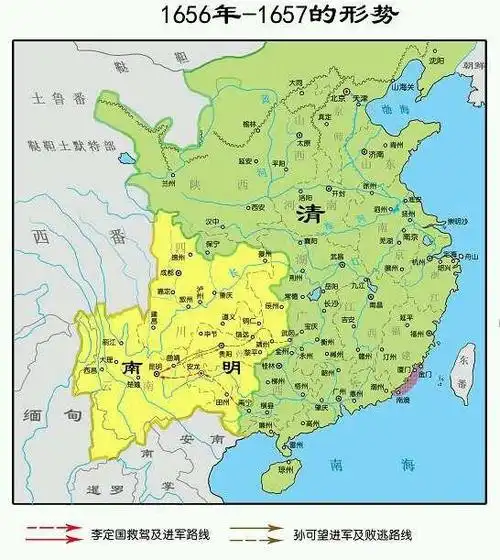 明朝地图,南明疆域变化图