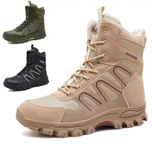 跨境户外特种兵作战靴高帮军靴战术登山鞋沙漠靴野营徒步一件代发